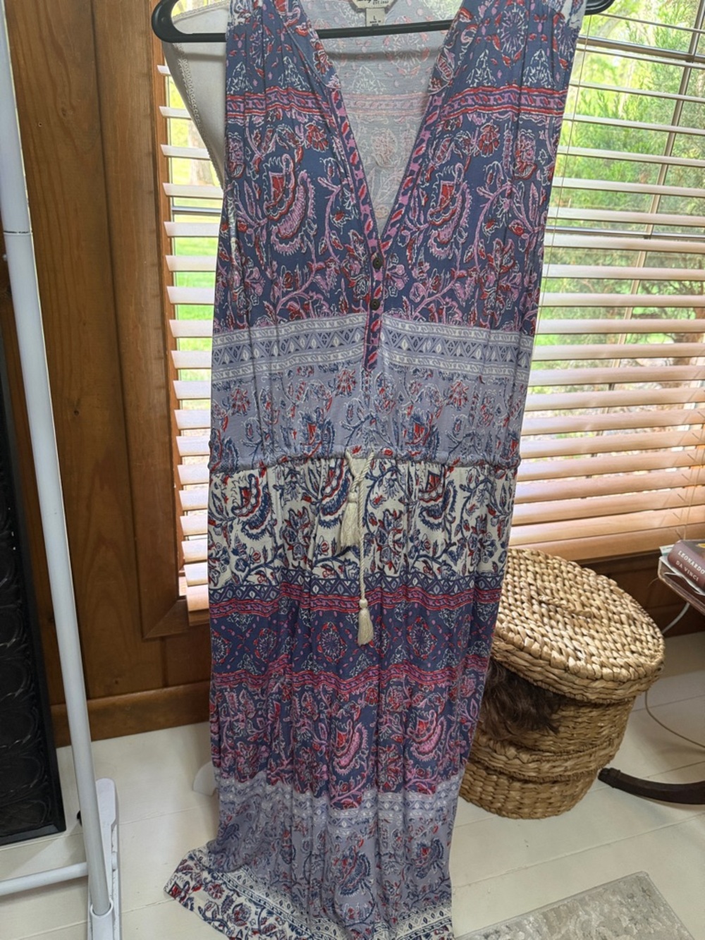 Lucky Brand Paisley Print Top in Blue, Pink and Red